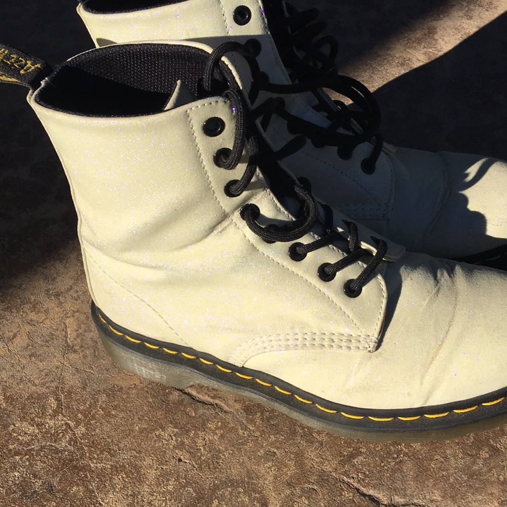 Iridescent glitter doc martens